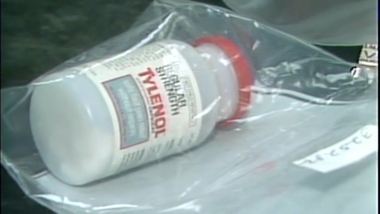 Evidence from the 1982 Chicago Tylenol Murders Police evidence of Extra-Strength Tylenol bottles, opened capsules, and white powder from the 1982 Chicago Tylenol Murders.